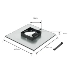 Lindby LED-Panel Lamin, schwarz, 40 cm, CCT, dimmbar, Remote