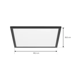 Lindby LED-Panel Lamin, schwarz, 40 cm, CCT, dimmbar, Remote