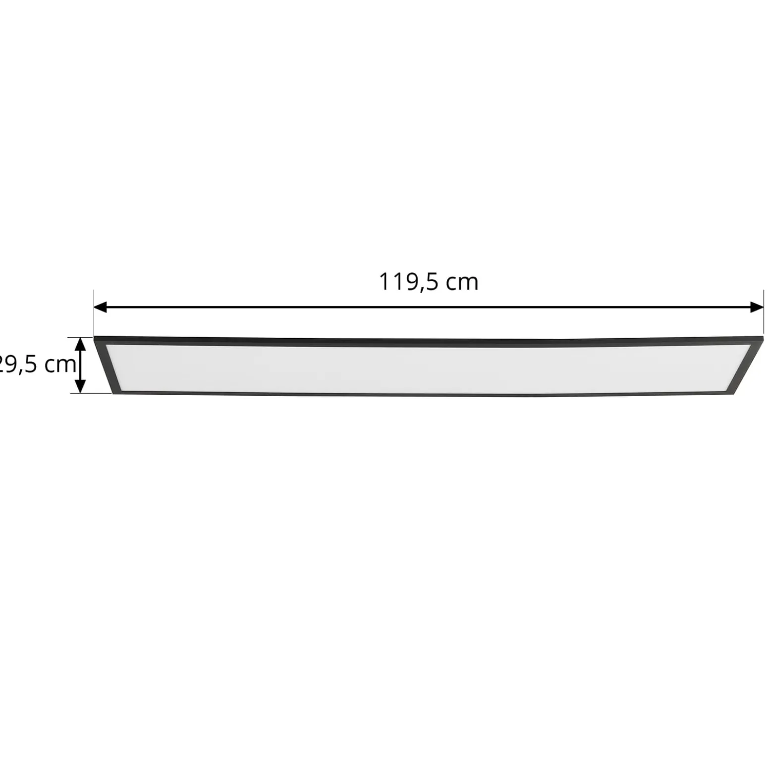 Lindby LED-Panel Lamin, schwarz, 120cm, CCT, dimmbar, Remote