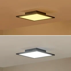 Lindby LED-Panel Lamin, schwarz, 30 cm, CCT, dimmbar, Remote