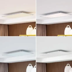 Lindby LED-Panel Lamin, weiß, 80 cm, CCT, dimmbar, Remote