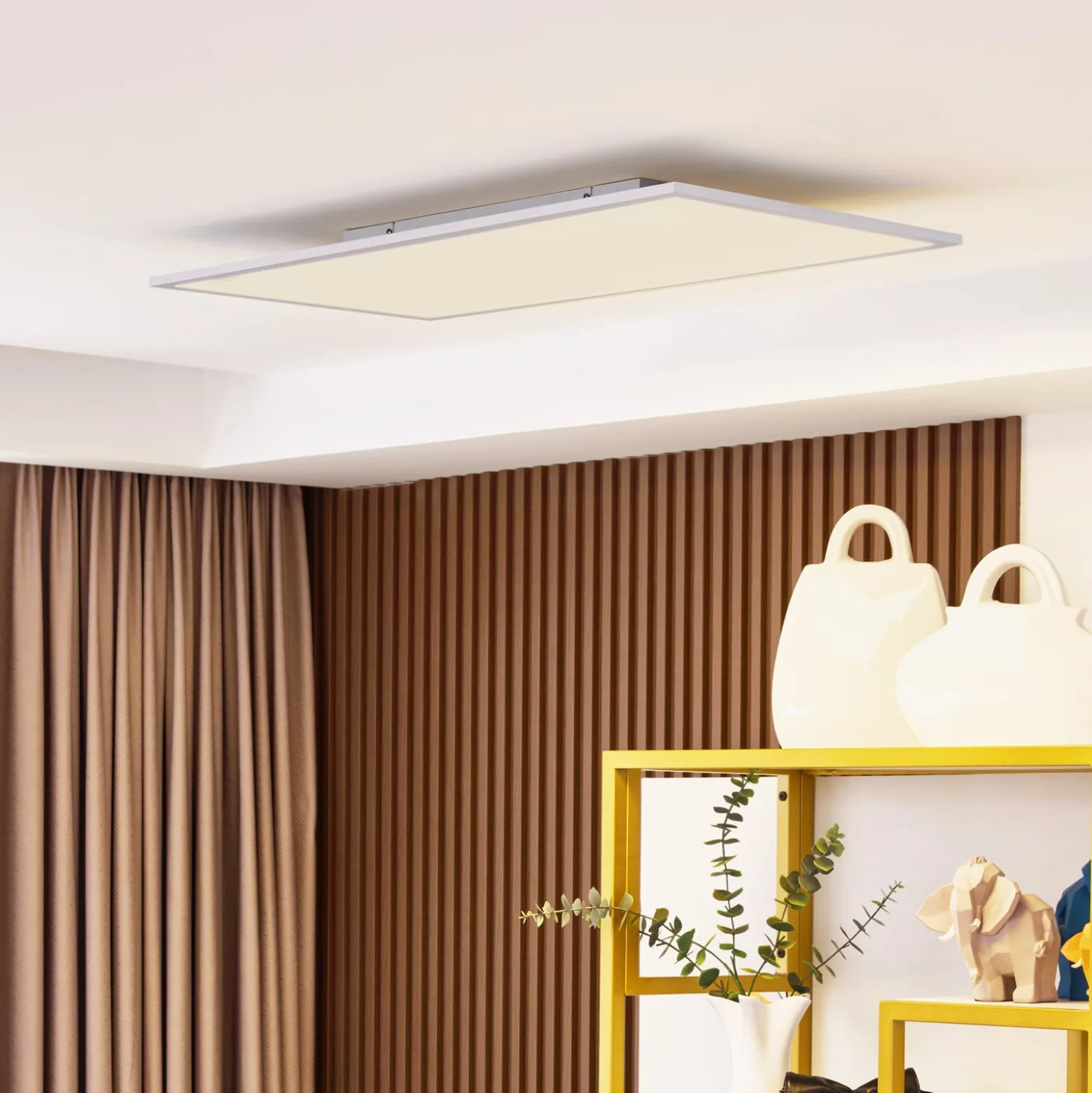 Lindby LED-Panel Lamin, weiß, 80 cm, CCT, dimmbar, Remote