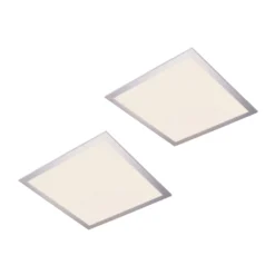 Lindby LED-Panel Livel, 2er-Set, 4.000 K, 40 x 40 cm, silber