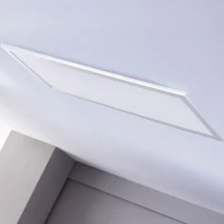 Lindby LED-Panel Livel, 2er-Set, 4.000 K, 80 x 30 cm, silber