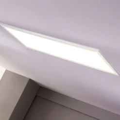 Lindby LED-Panel Livel, 2er-Set, 4.000 K, 80 x 30 cm, silber