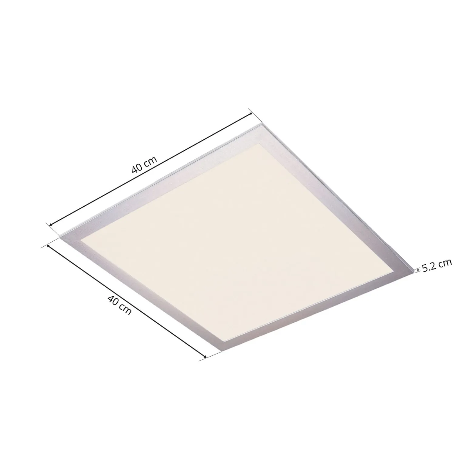 Lindby LED-Panel Livel, 4000K, 40 cm x 40 cm, silber, Metall