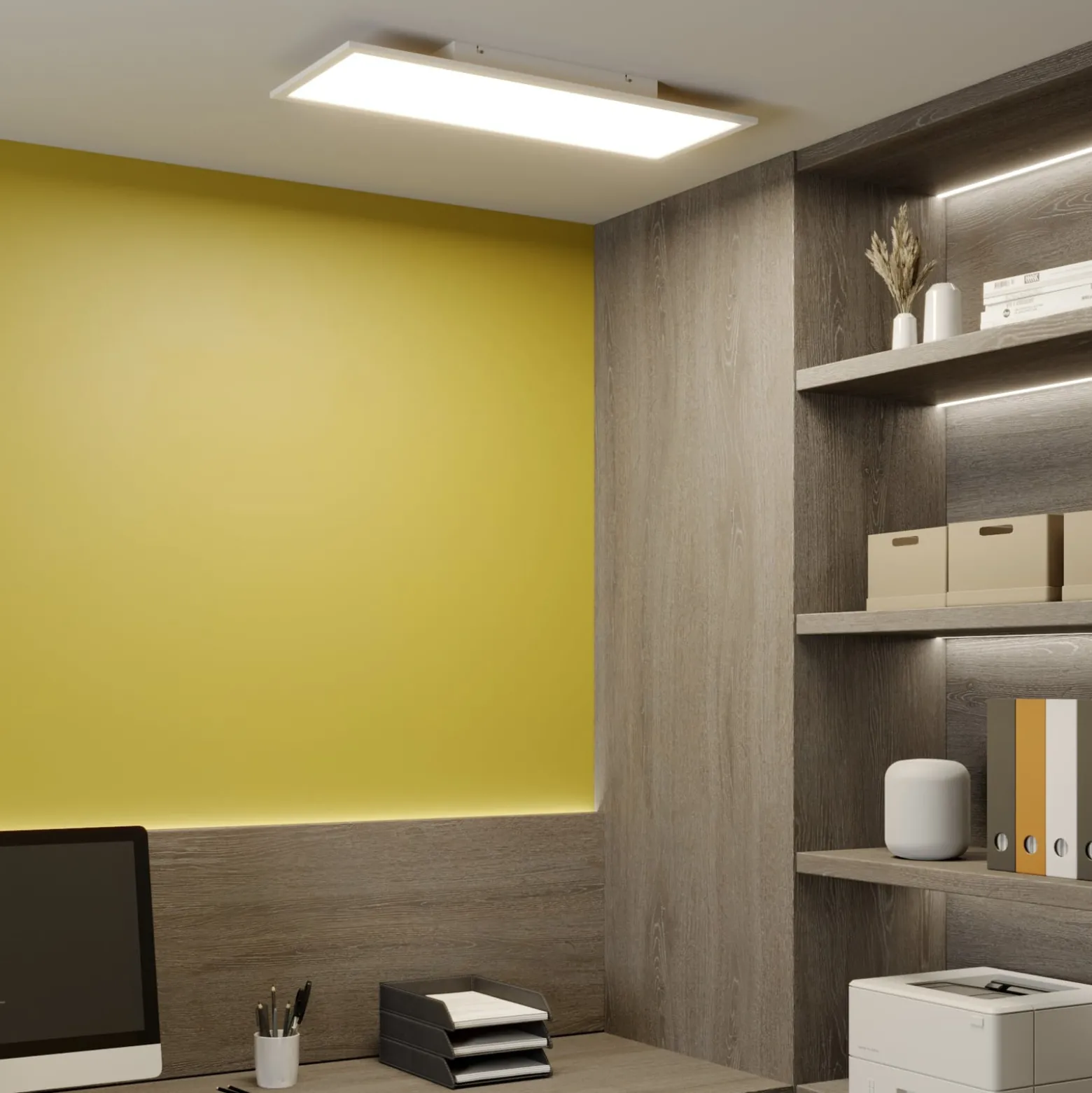 Lindby LED-Panel Luay, 80 x 30 cm, CCT, Remote, dimmbar
