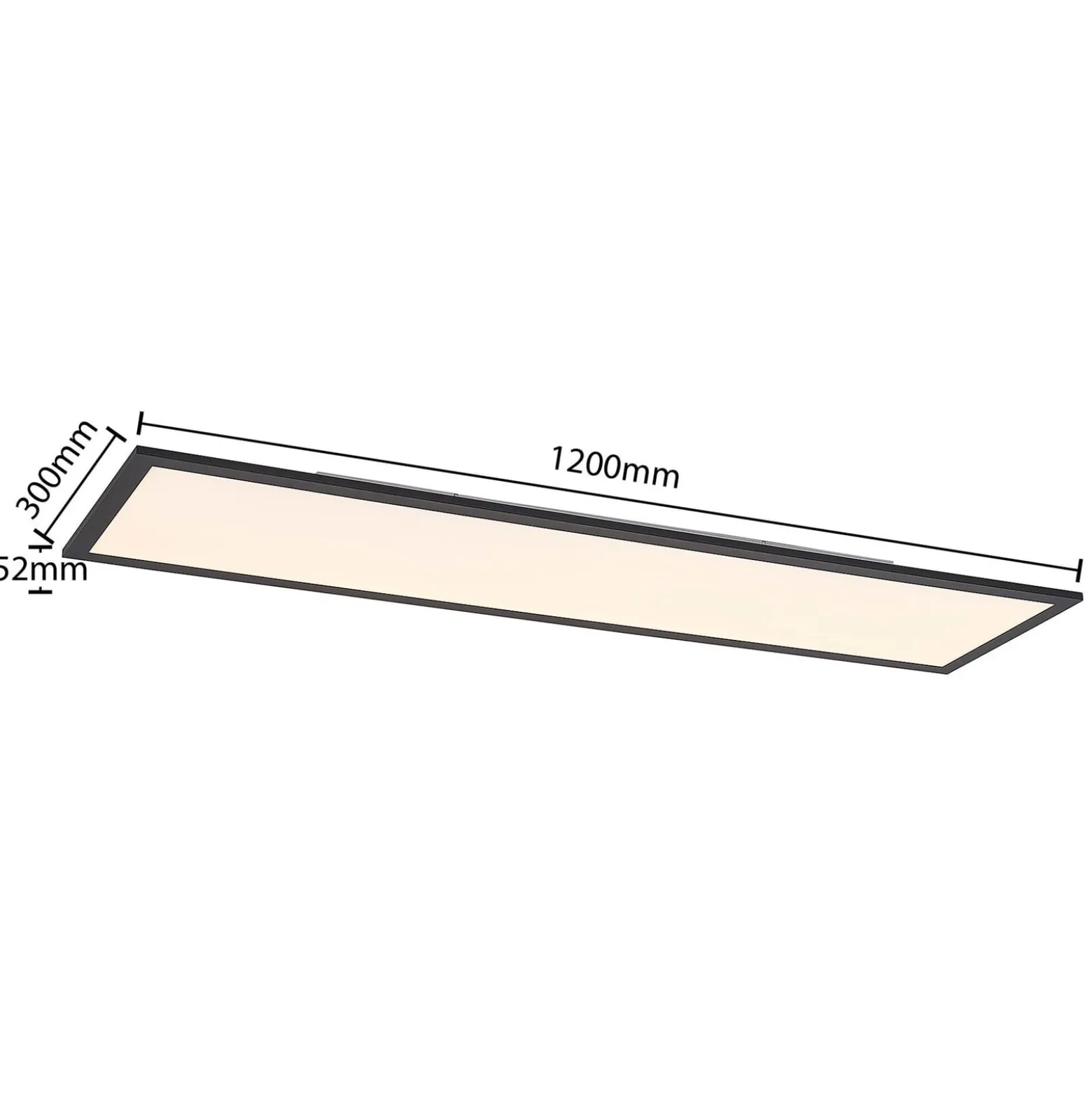 Lindby LED-Panel Nelios, 120 x 30 cm, CCT, schwarz, Metall