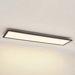 Lindby LED-Panel Nelios, 120 x 30 cm, CCT, schwarz, Metall