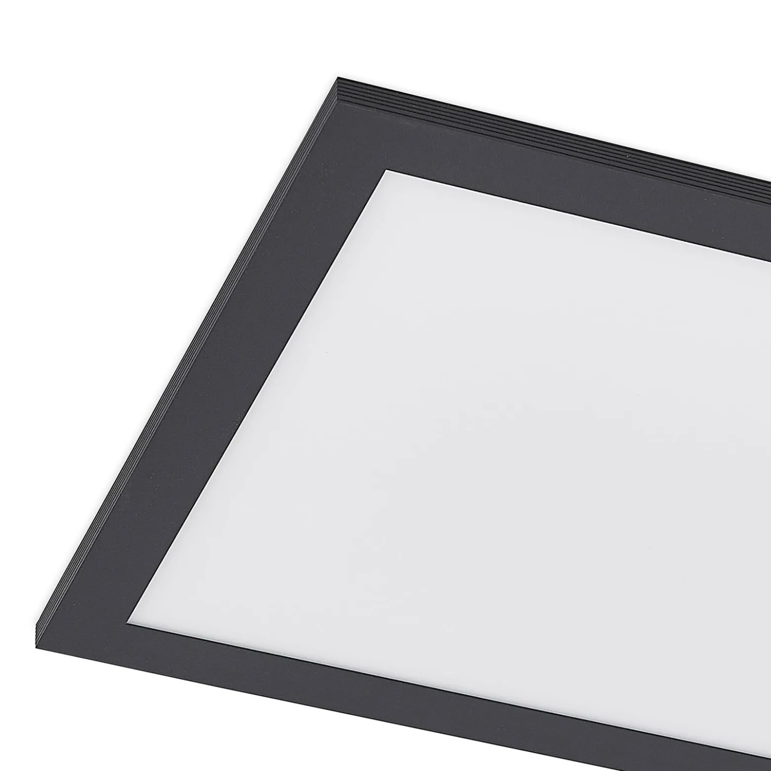 Lindby LED-Panel Nelios, 80 x 30 cm, CCT, schwarz, Metall
