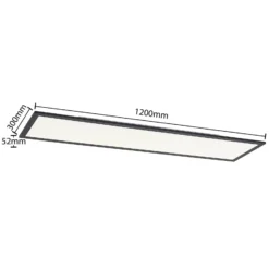 Lindby LED-Panel Nelios, 120 x 30 cm, 4000K, schwarz, Metall
