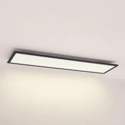 Lindby LED-Panel Nelios, 120 x 30 cm, 4000K, schwarz, Metall