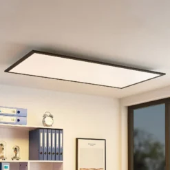 Lindby LED-Panel Nelios, 120 x 60 cm, 4000K, schwarz, Metall