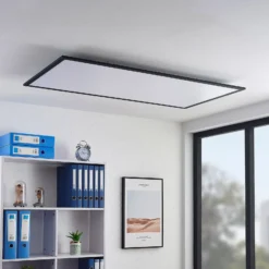 Lindby LED-Panel Nelios, 120 x 60 cm, 4000K, schwarz, Metall