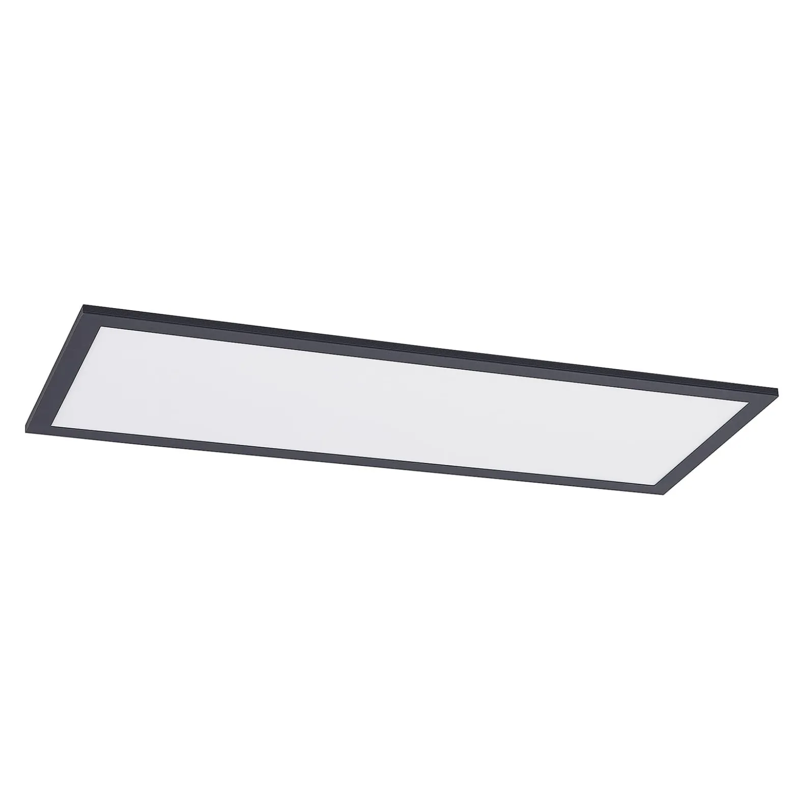 Lindby LED-Panel Nelios, 80 x 30 cm, 4.000K, schwarz, Metall