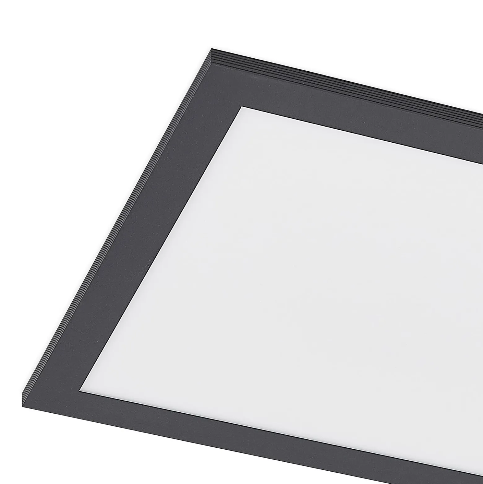 Lindby LED-Panel Nelios, 80 x 30 cm, 4.000K, schwarz, Metall