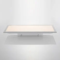 Lindby LED-Panel Stenley, 4.000 K, 60cm x 30cm, silber/weiß