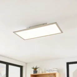 Lindby LED-Panel Stenley, 4.000 K, 60cm x 30cm, silber/weiß