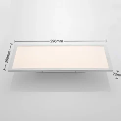 Lindby LED-Panel Stenley, 4.000 K, 60cm x 30cm, silber/weiß