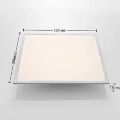 Lindby LED-Panel Stenley, 4.000 K, 60cm x 60cm, silber/weiß
