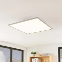 Lindby LED-Panel Stenley, 4.000 K, 60cm x 60cm, silber/weiß