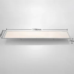 Lindby LED-Panel Stenley, 4.000 K, 120cm x 30cm, silber/weiß