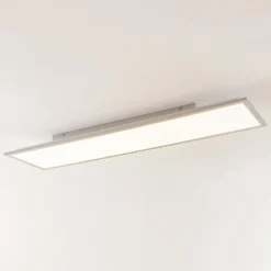 Lindby LED-Panel Stenley, 4.000 K, 120cm x 30cm, silber/weiß