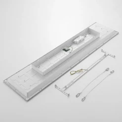 Lindby LED-Panel Stenley, 4.000 K, 120cm x 30cm, silber/weiß