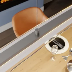 Lindby LED-Pendellampe Manon, höhenverstellbar, grau, Metall