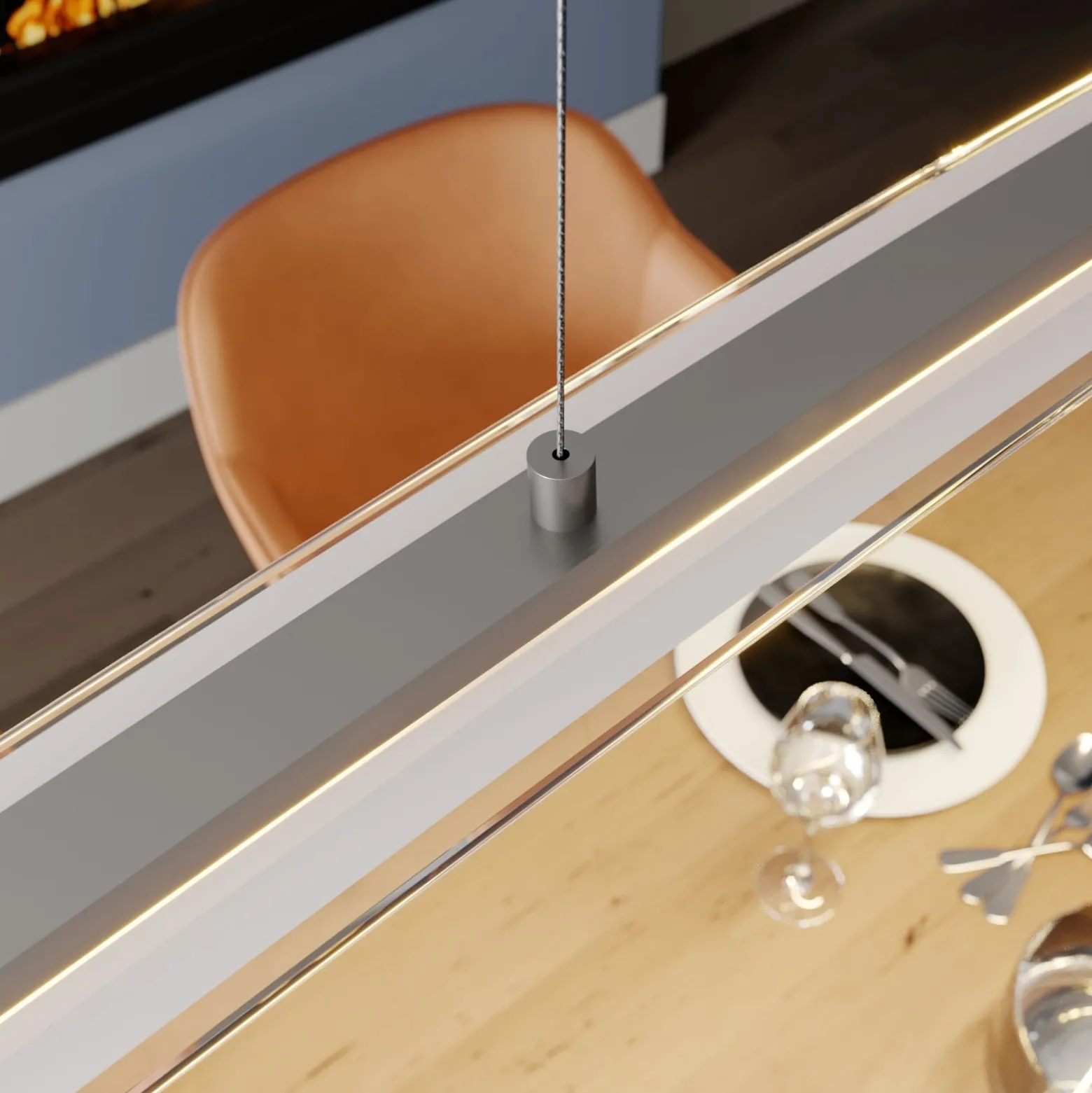 Lindby LED-Pendellampe Manon, höhenverstellbar, grau, Metall