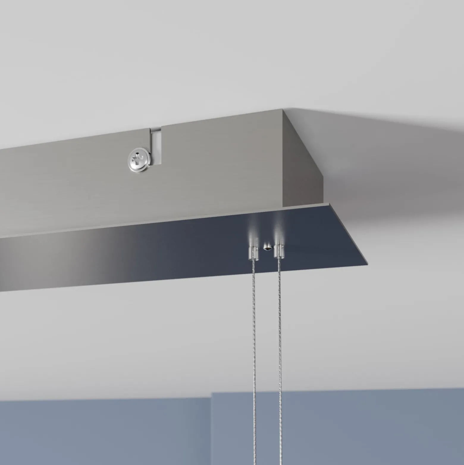 Lindby LED-Pendellampe Manon, höhenverstellbar, grau, Metall