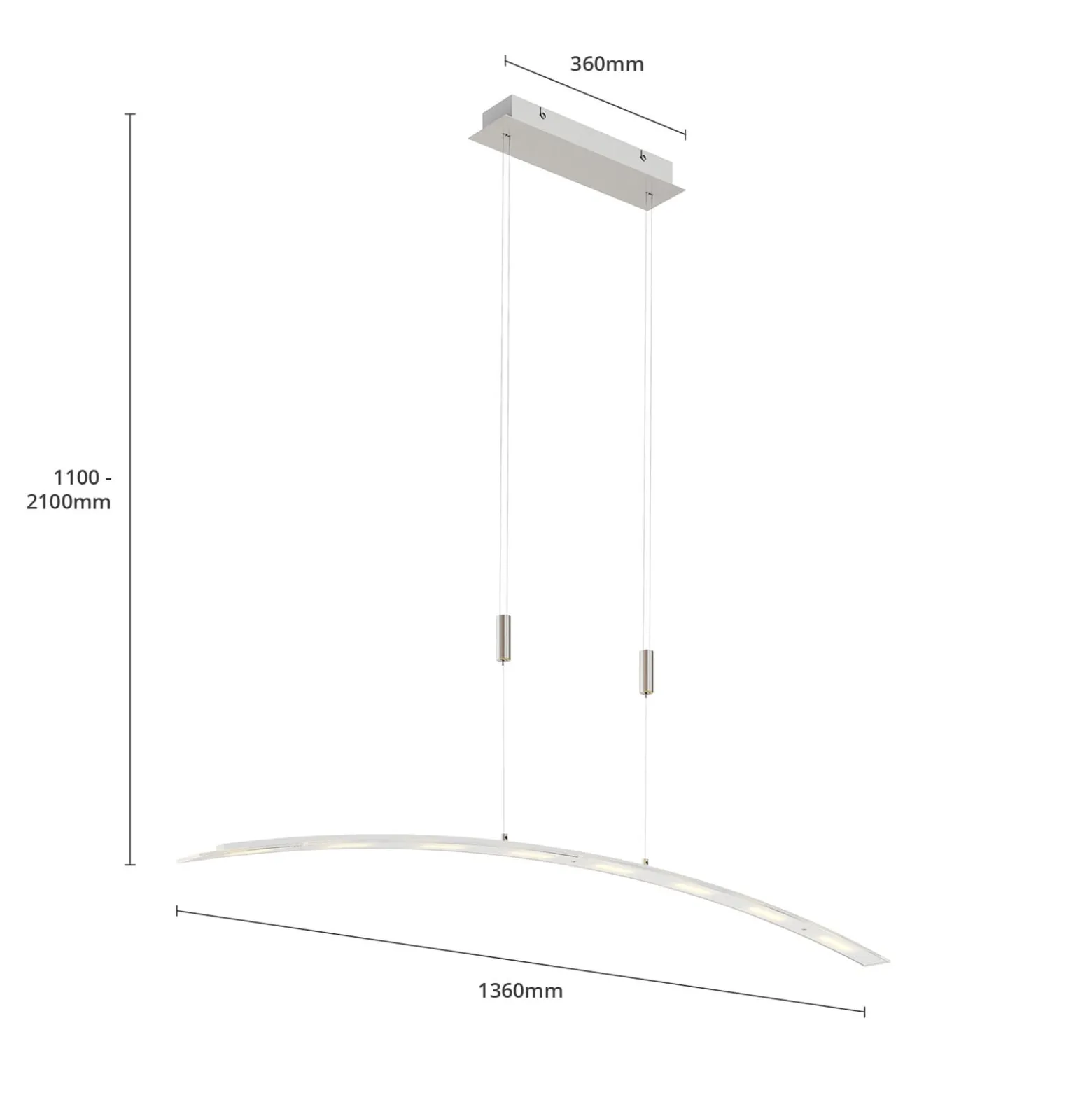 Lindby LED-Pendellampe Manon, höhenverstellbar, grau, Metall