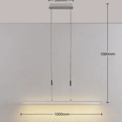 Lindby LED-Pendelleuchte Sladja, chrom, Glas, Touchdimmer