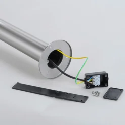 Lindby LED-Sockellampe Lanea, 40 cm, grau, Edelstahl, IP44