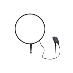 Lindby LED-Solar-Erdspießleuchte Syrene, 45 cm, schwarz, Alu