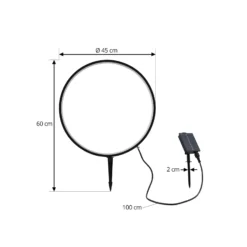 Lindby LED-Solar-Erdspießleuchte Syrene, 45 cm, schwarz, Alu