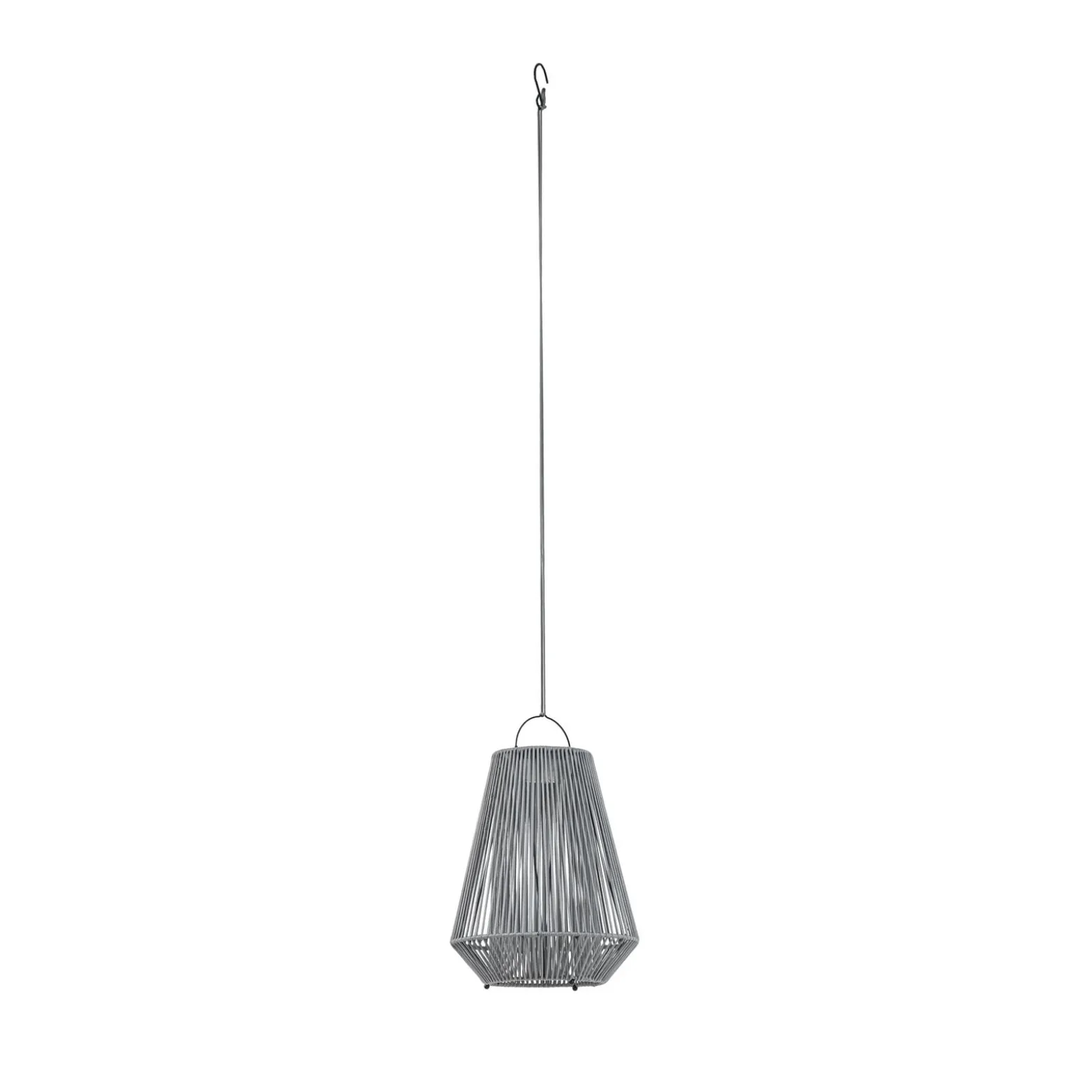 Lindby LED-Solarhängelampe Austas, grau, Ø 32 cm, USB, IP54