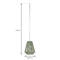 Lindby LED-Solarhängelampe Austas, grün, Ø 32 cm, USB, IP54