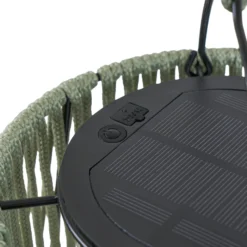 Lindby LED-Solarhängelampe Austas, grün, Ø 32 cm, USB, IP54