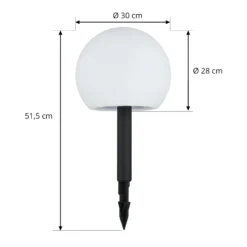 Lindby LED-Solarlampen Lago, RGBW, 3er-Set, Kugeln, Erdspieß