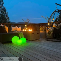 Lindby LED-Solarlampen Lago, RGBW, 3er-Set, Kugeln, Erdspieß