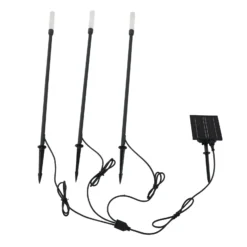 Lindby LED-Solarleuchte Balian, 3er-Set, schwarz, Alu, 3000K
