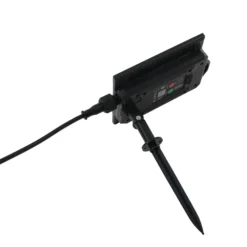 Lindby LED-Solarleuchte Sabriel, kurvig, schwarz, Alu, 3000K
