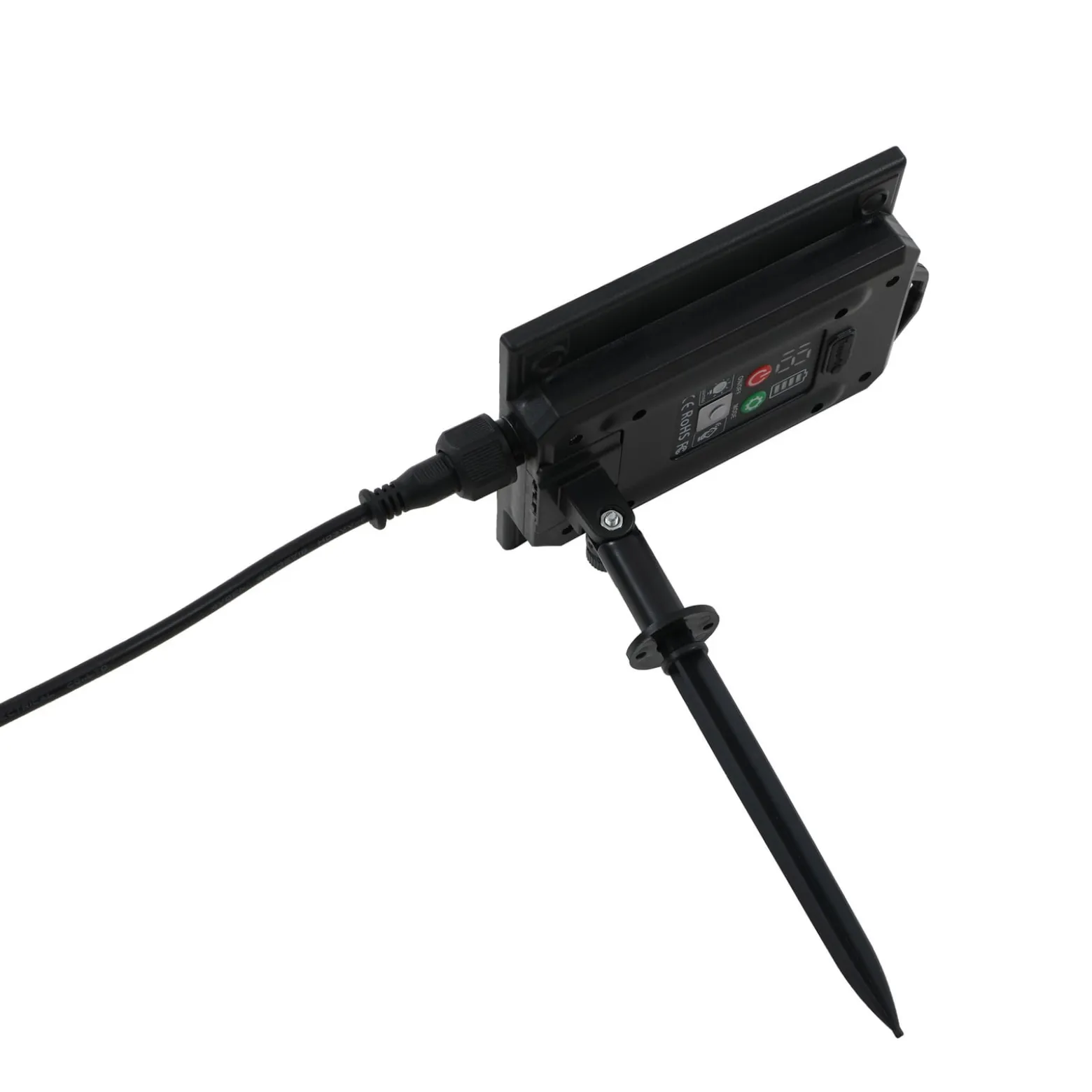 Lindby LED-Solarleuchte Sabriel, kurvig, schwarz, Alu, 3000K