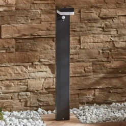 Lindby LED-Solar-Pollerleuchte Chioma, anthrazit, Sensor