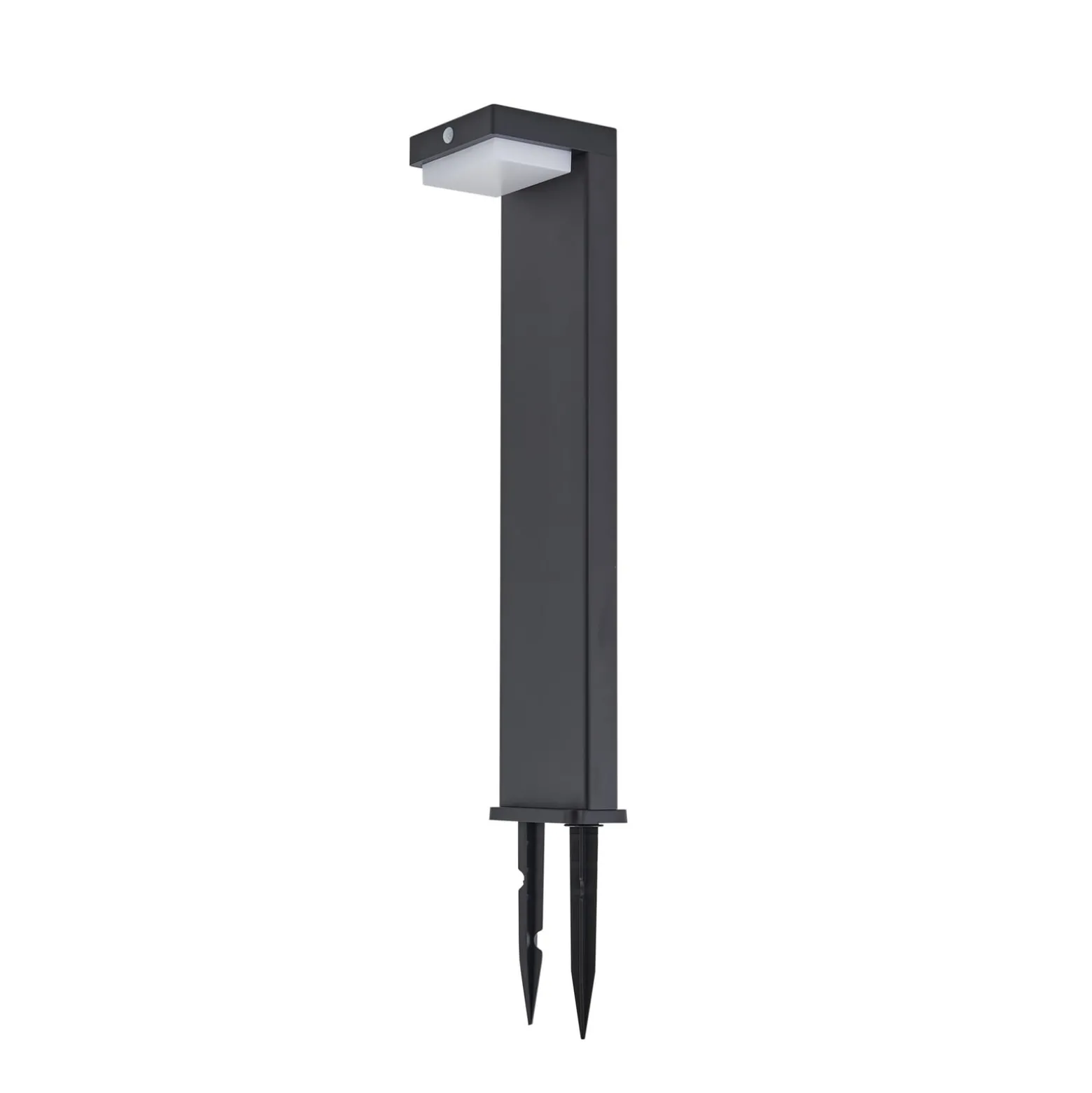 Lindby LED-Solar-Sockelleuchte Eleazar, schwarz, Alu, Sensor