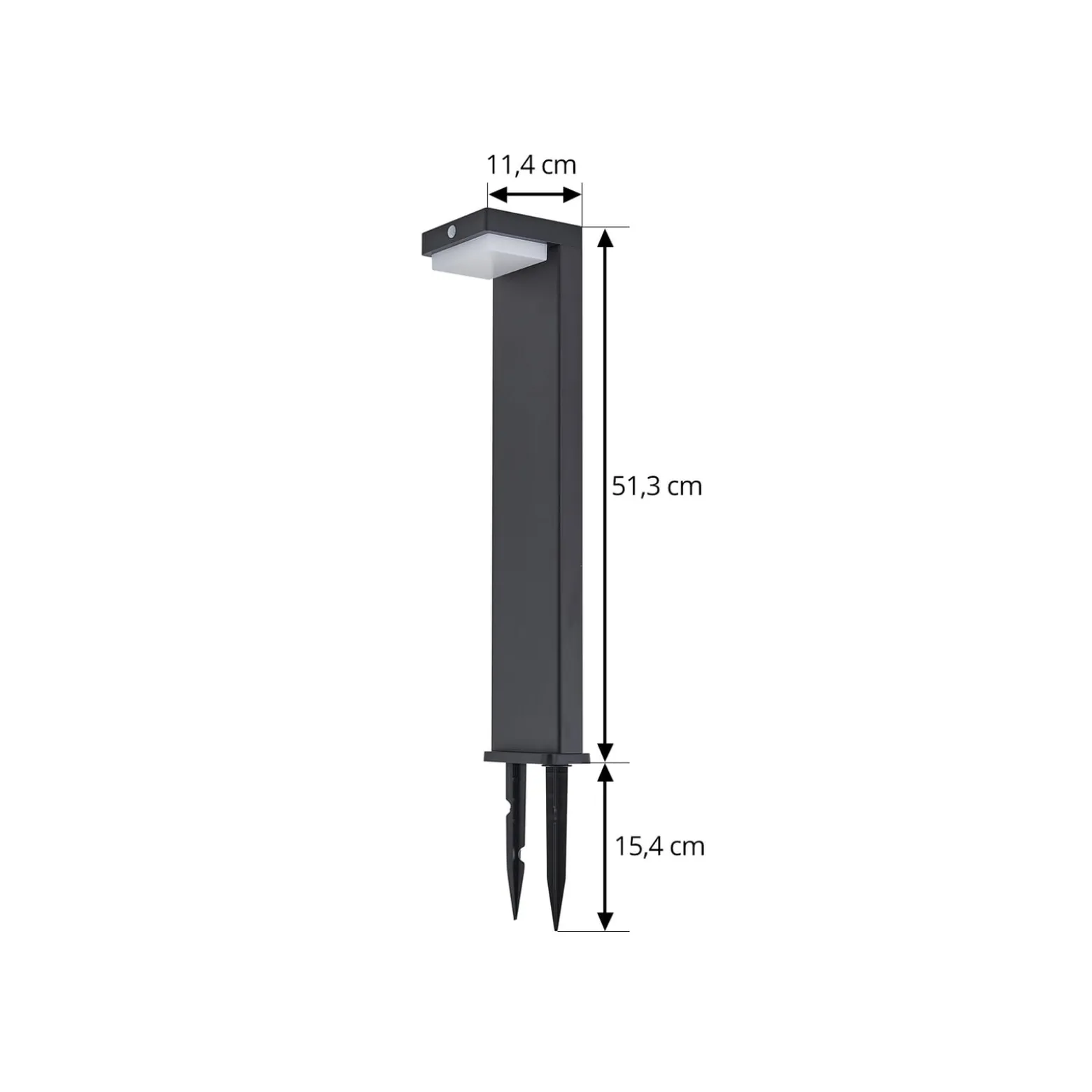 Lindby LED-Solar-Sockelleuchte Eleazar, schwarz, Alu, Sensor