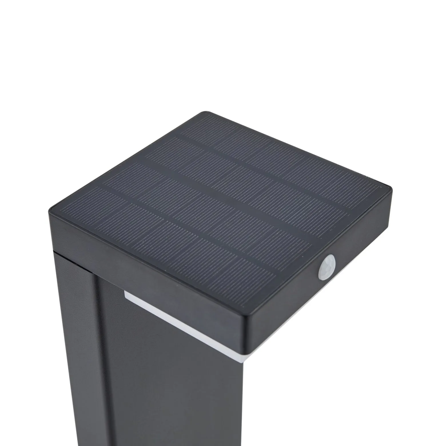 Lindby LED-Solar-Sockelleuchte Eleazar, schwarz, Alu, Sensor
