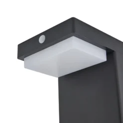 Lindby LED-Solar-Sockelleuchte Eleazar, schwarz, Alu, Sensor