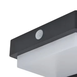 Lindby LED-Solar-Sockelleuchte Eleazar, schwarz, Alu, Sensor
